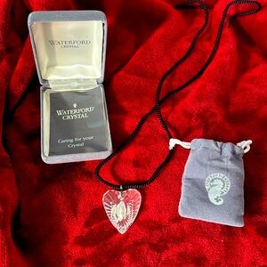 Waterford crystal heart pendant necklace. New in box.